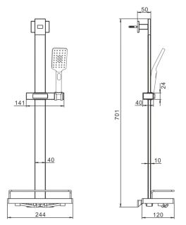 Душевой гарнитур Rose R159 хром